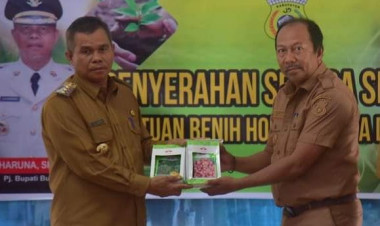 Kendalikan Inflasi Daerah, Pj Bupati Buton, Serahkan Bantuan Benih Hortikultura dan Pupuk Secara Simbolis